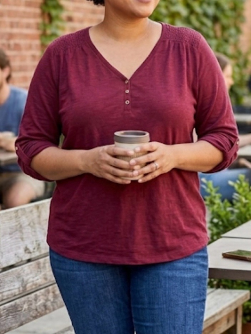 Misia | Women’s Plus Maroon Top | EUC